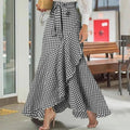 Women's Plaid Mermaid Ruffle Irregular Skirt
