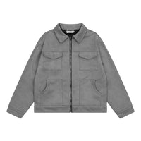 Solid Color Long Sleeve Lapel Pilot Jacket Versatile Trendy