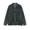 American Style Old Gradient Color Denim Jacket