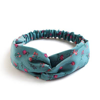 Fabric cross-knotted bow chiffon floral headband