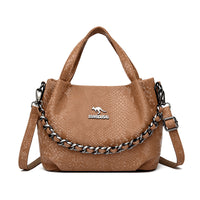 Niche Chain Versatile Genuine Leather Pleated Shoulder Bag