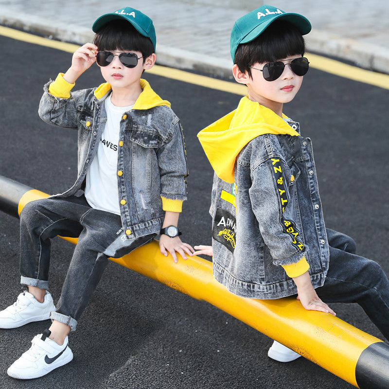 Boy's Denim Jacket Spring Autumn Hoodie