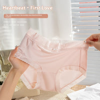 Mulberry Silk Crotch Mid Waist Traceless Triangle Lace Panties