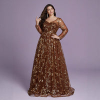 New Slim-fit V-neck Long-sleeve Cocktail And Ball Gown