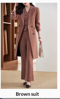 Elegant Autumn Winter Professional-Look Suit Three-Piece Set For Women