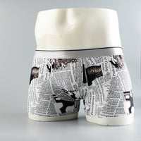 Cartoon Men's Boxer Panties Ice Silk Print Floral Mid-waist Breathable Boxers