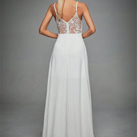 New Lace V-Neck Strap Evening Gown