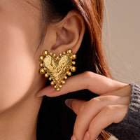 Retro Gold Stainless Steel Earrings For Women