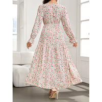 Long-sleeve Springfall Floral Print Dress
