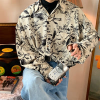 Autumn Vintage Printed Long Sleeved Shirt