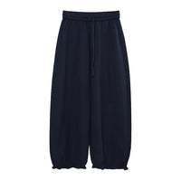 Women's Early Spring New Style Solid Color Japanese-Style Cropped Pants With Two Patch Pockets