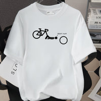 Womens Creative Printed T-Shirt Loose-Fit Top