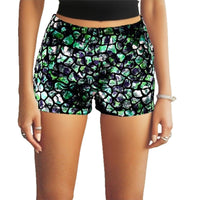 Elegant Slimming Statement Print Color Block Sizzling Hot Shorts For Women