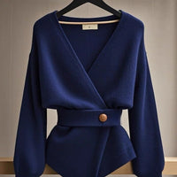 High-end Super Nice This Year's Popular Beautiful Blue Sweater For Women