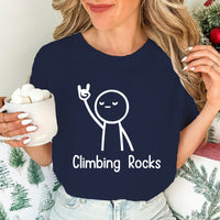 Climbing-Print T-Shirt Casual Short-Sleeve Top