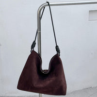 Luxury Vintage Suede Leather Large-Capacity Shoulder Bag