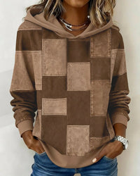 Womens 3D Digital-Print Pullover Hoodie