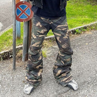 Men's Same Stitching Design Zipper Wide Leg Pants