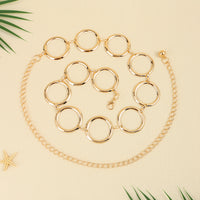 Fashion Circle Metal Waist Chain Women's Decorative Dress With Chain Belt Senior Hollow Accessories