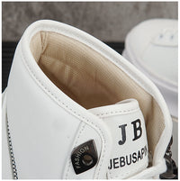 Men's White Boots Trendy Thick Bottom High Top