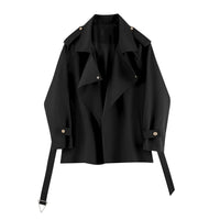Womens Cropped Trench Coat With A Cinched Waist For A Slimming Look