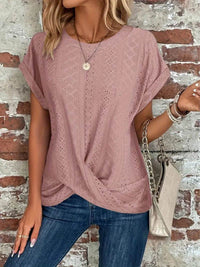 Casual Round Neck Women's Short Sleeved Top