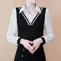 Fake Two-piece Student Base Shirt Plus-size Top