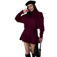 Women's All-matching Sweater Short Skirt Two-piece Suit