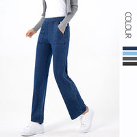 Cargo Jeans Women's Retro High Waist Straight Wide Leg