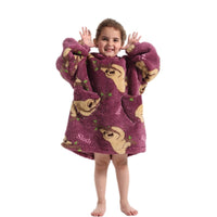 Boys And Girls Comfortable Cotton Velvet Cold-proof Clothes Lazy Blanket Hooded Plus-sized Thickened Blanket Lazy Clothes Children's Sleepwear