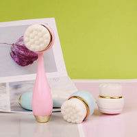 Silicone Manual Golden Circle Small Bowling Double Head Facial Brush