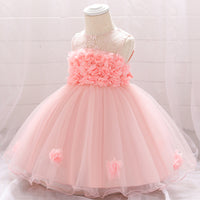 European And American Summer Children's Tube Top Flower Mesh Wedding Dress Pettiskirt