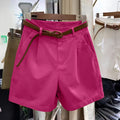 Womens Loose Slimming High-waisted Wide-leg Outerwear Shorts