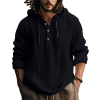 Cotton And Linen Shirt Hooded Sweater Spring And Autumn Long Sleeve Hooded Casual Daily Clothing
