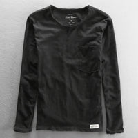 Crew-neck Solid-color Bamboo-cotton Japanese-style Men's Cotton T-shirt
