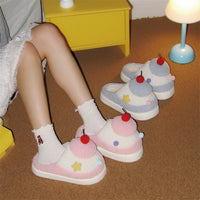 Warm Sweet Cherry Cake Lady Fluffy Shoes