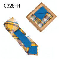 Men's Tie Floral Print Pocket Square Cotton Tie