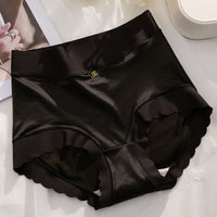 Mid-High Waist Light Luxury Women's Elastic Satin Silky Comfortable Seamless Underwear Mulberry Silk