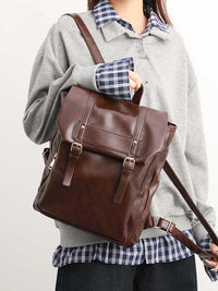 Soft Leather Uniform Backpack Large Capacity Computer Backpack