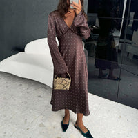 Women's New Satin Polka-Dot Lace Dress