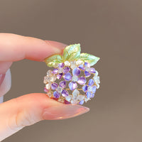 Fashion Purple Hydrangea Brooch Female High Sense