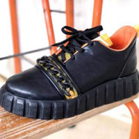 Casual Sports Lace Up Women Shoes With Muffin Sole