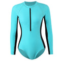 Long-sleeved One-piece Matching Round Neck Zipper Style Briefs