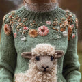 Womens US-Style Long-Sleeve Crew-Neck Sweater