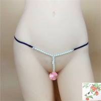 Women's Transparent Beads Hip-exposed T-back Underwear