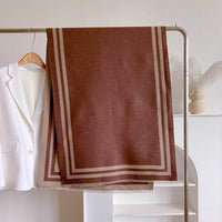 Solid Color Geometric Line Jacquard Thickened Warm Women's Scarf