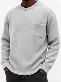 Men's Plus-Size Casual Crew-Neck Long-Sleeve Sweatshirt Top