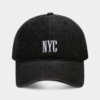 American Retro Denim Alphabet Peaked Cap
