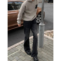 American High Street Retro Black Straight Skinny Jeans For Men