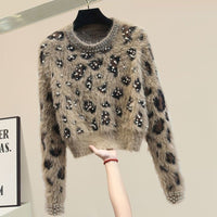 New Autumn And Winter Loose Outer Wear Small Knitted Round Neck